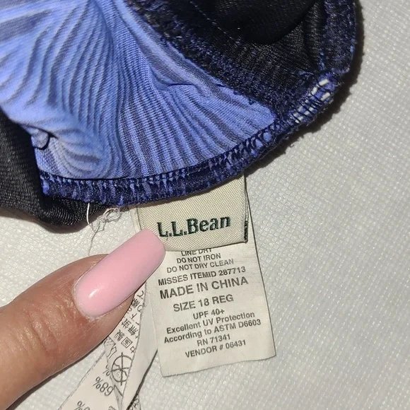 LL Bean Ruched Floral One Piece - Picture 7 of 8